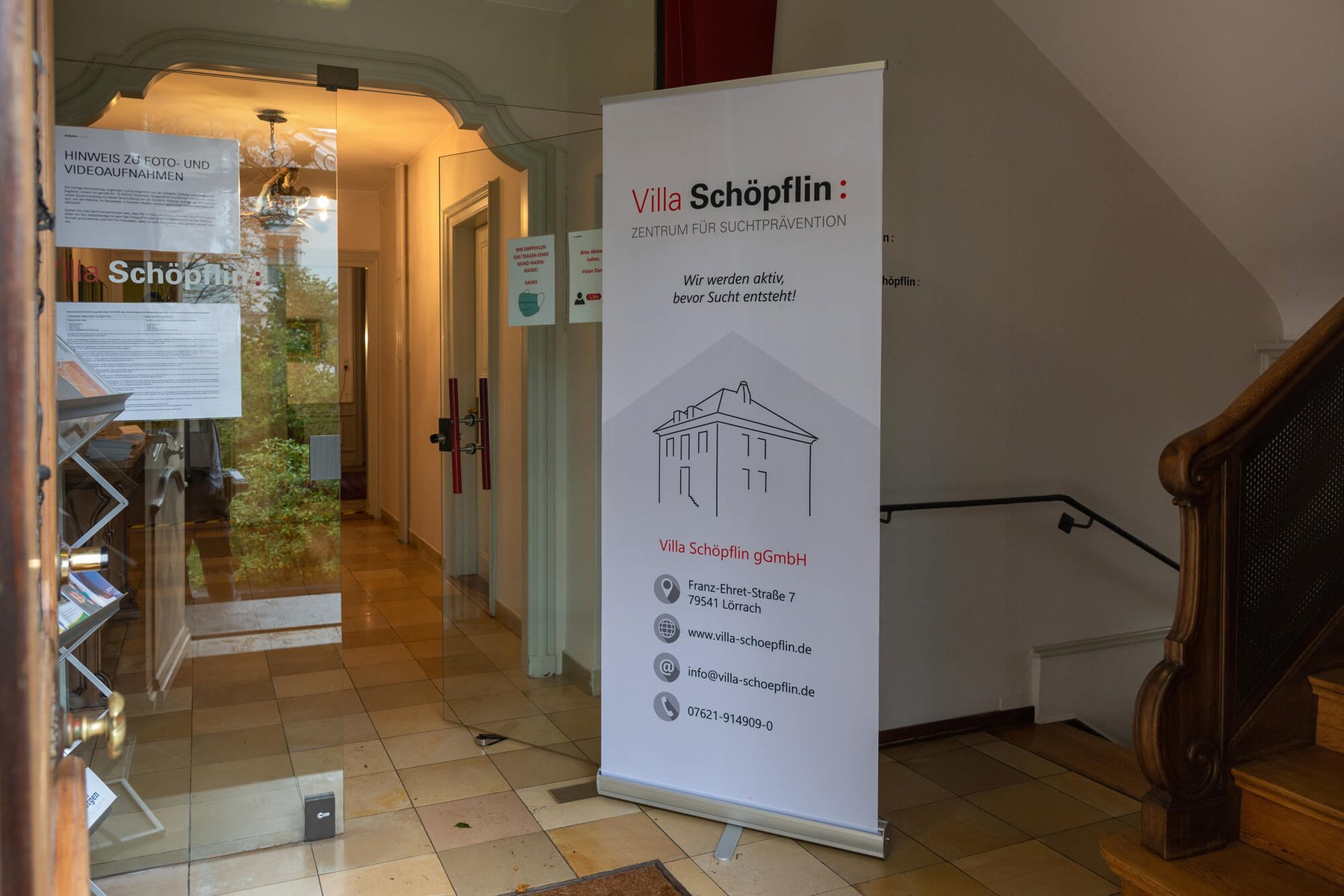 Eingangsbereich der Villa Schoepflin.